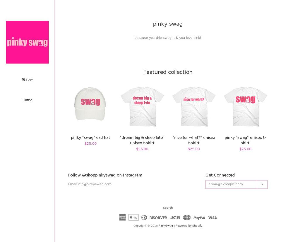 pinkyswag.com shopify website screenshot