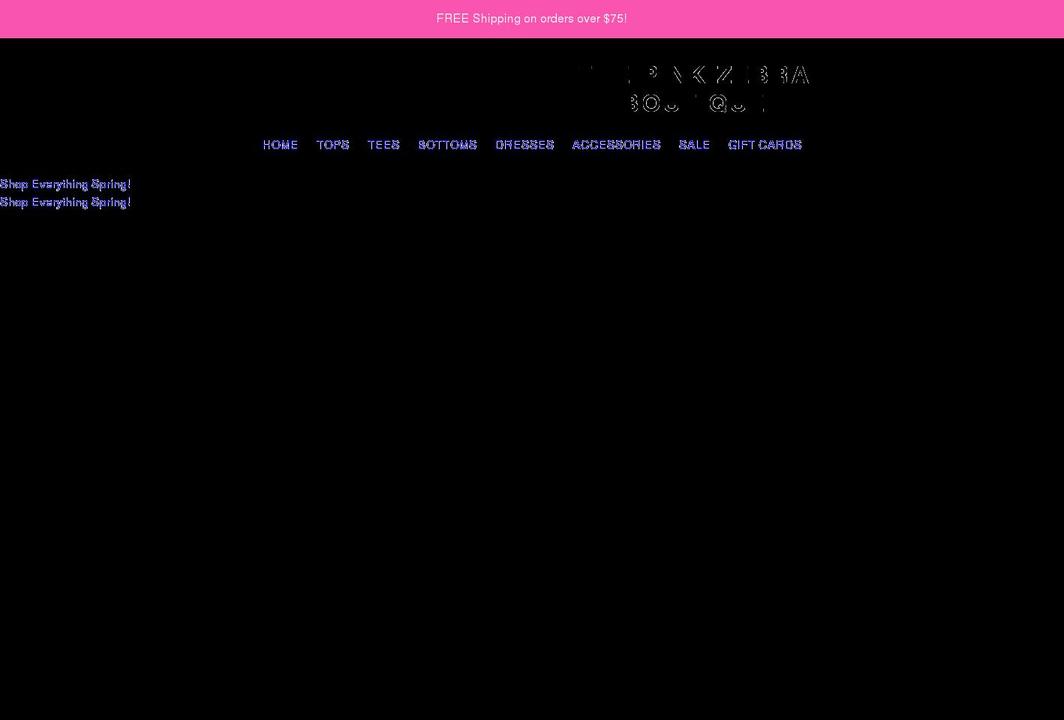 pinkzebraboutique.com shopify website screenshot
