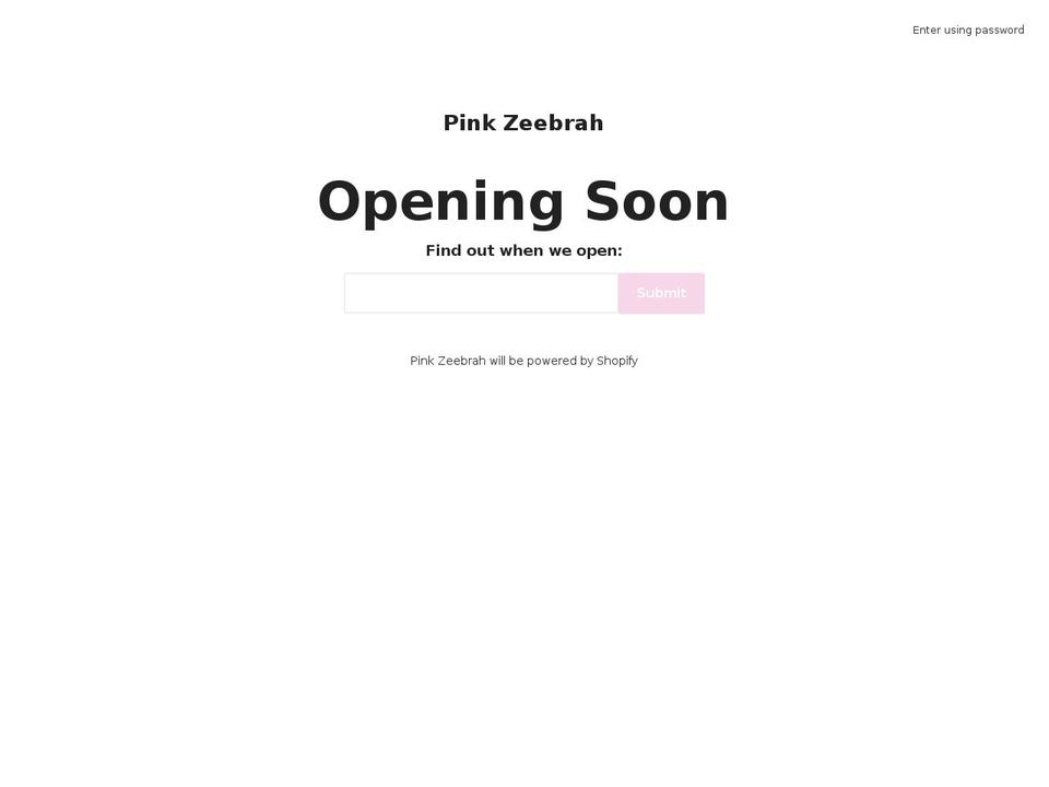 pinkzeebrah.com — Shopify storefront screenshot