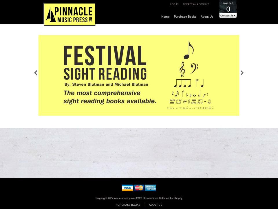 pinnacle-music-press.myshopify.com shopify website screenshot