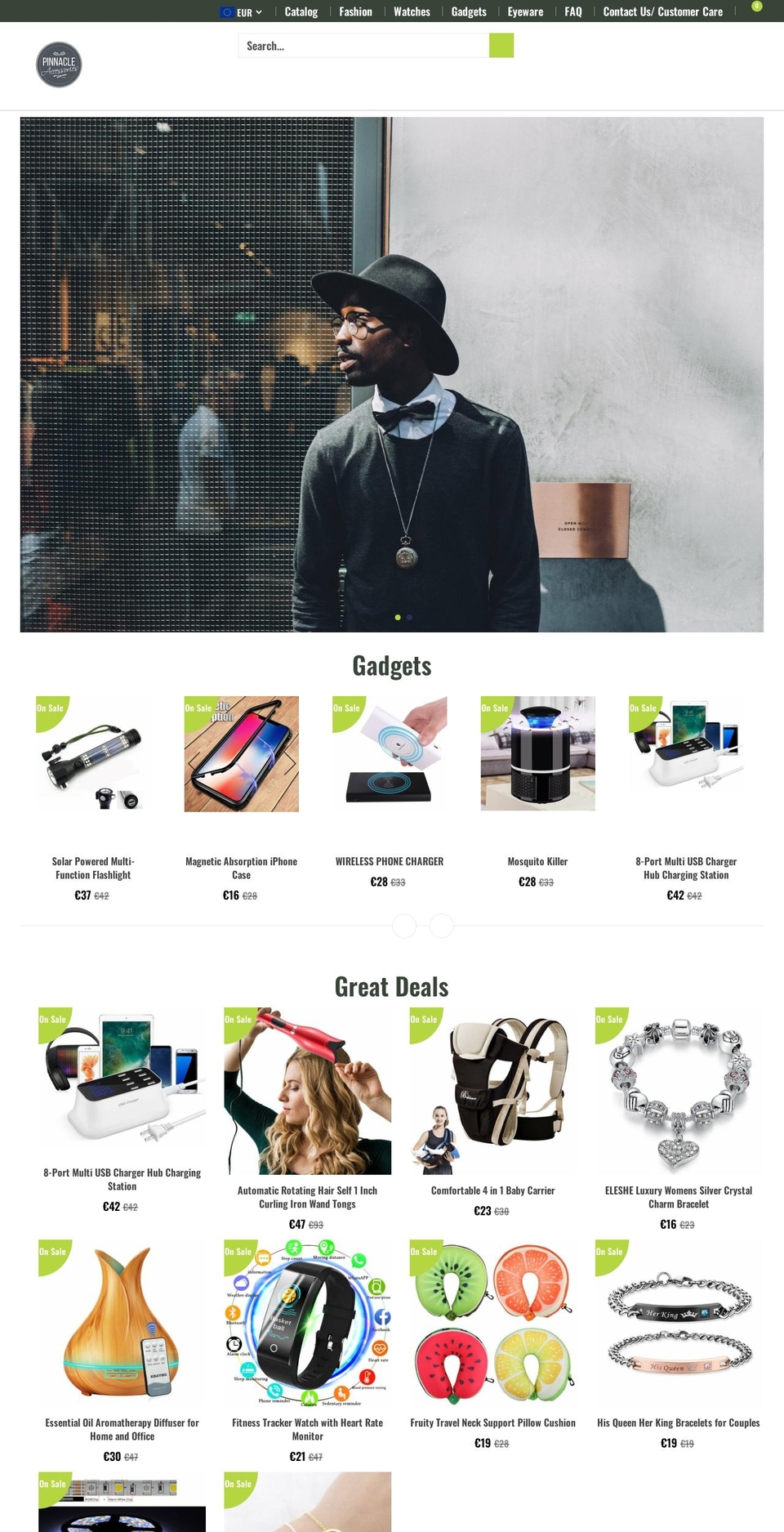 pinnacleaccesories.com — Shopify storefront screenshot