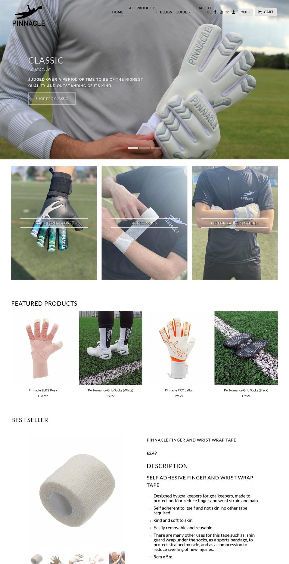 pinnaclegk.com shopify website screenshot