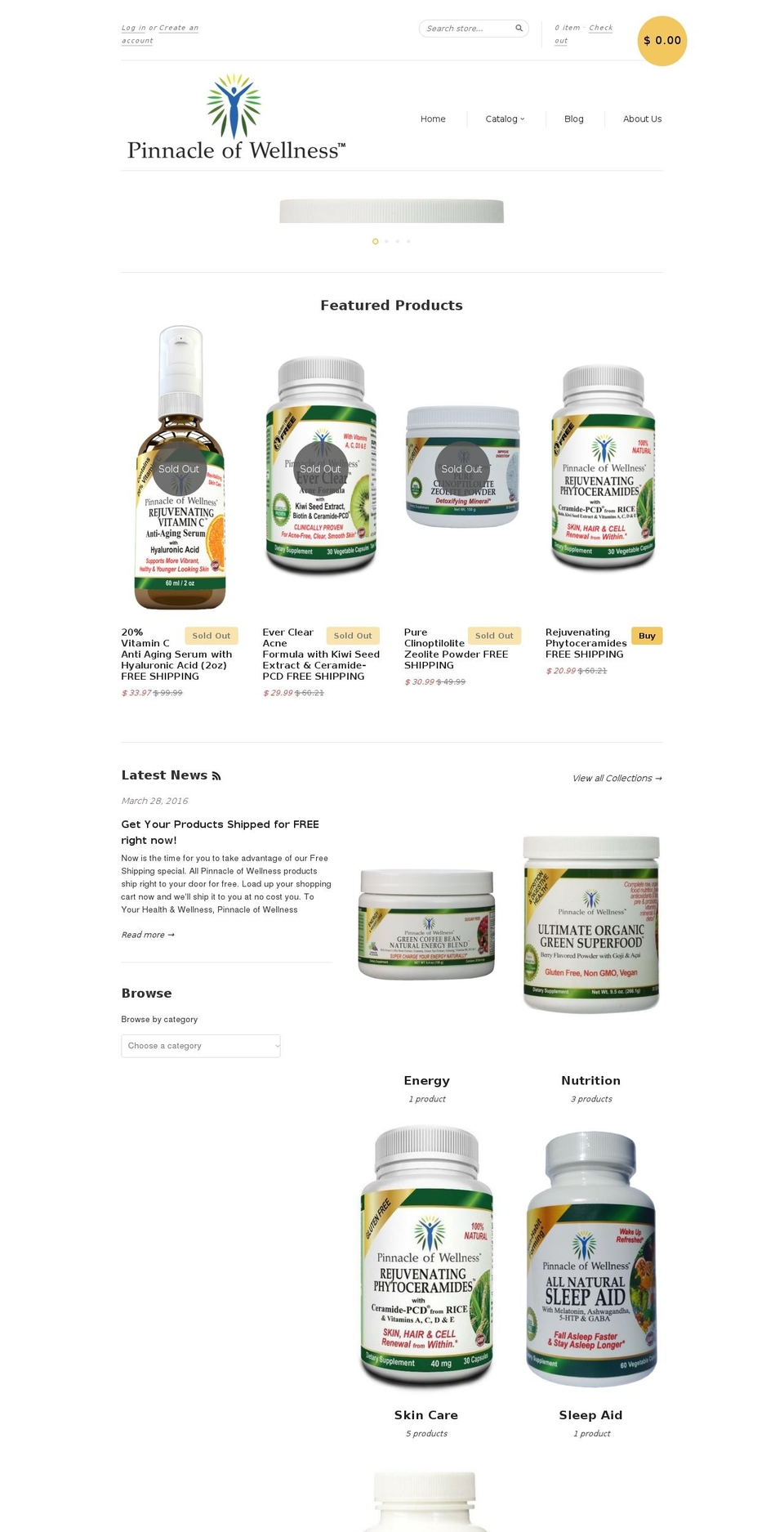 pinnacleofwellness.com shopify website screenshot