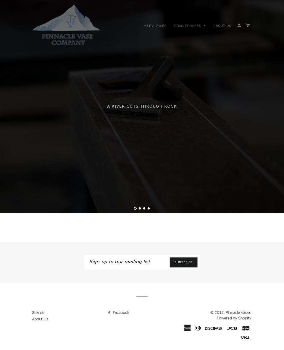 pinnaclevase.com shopify website screenshot