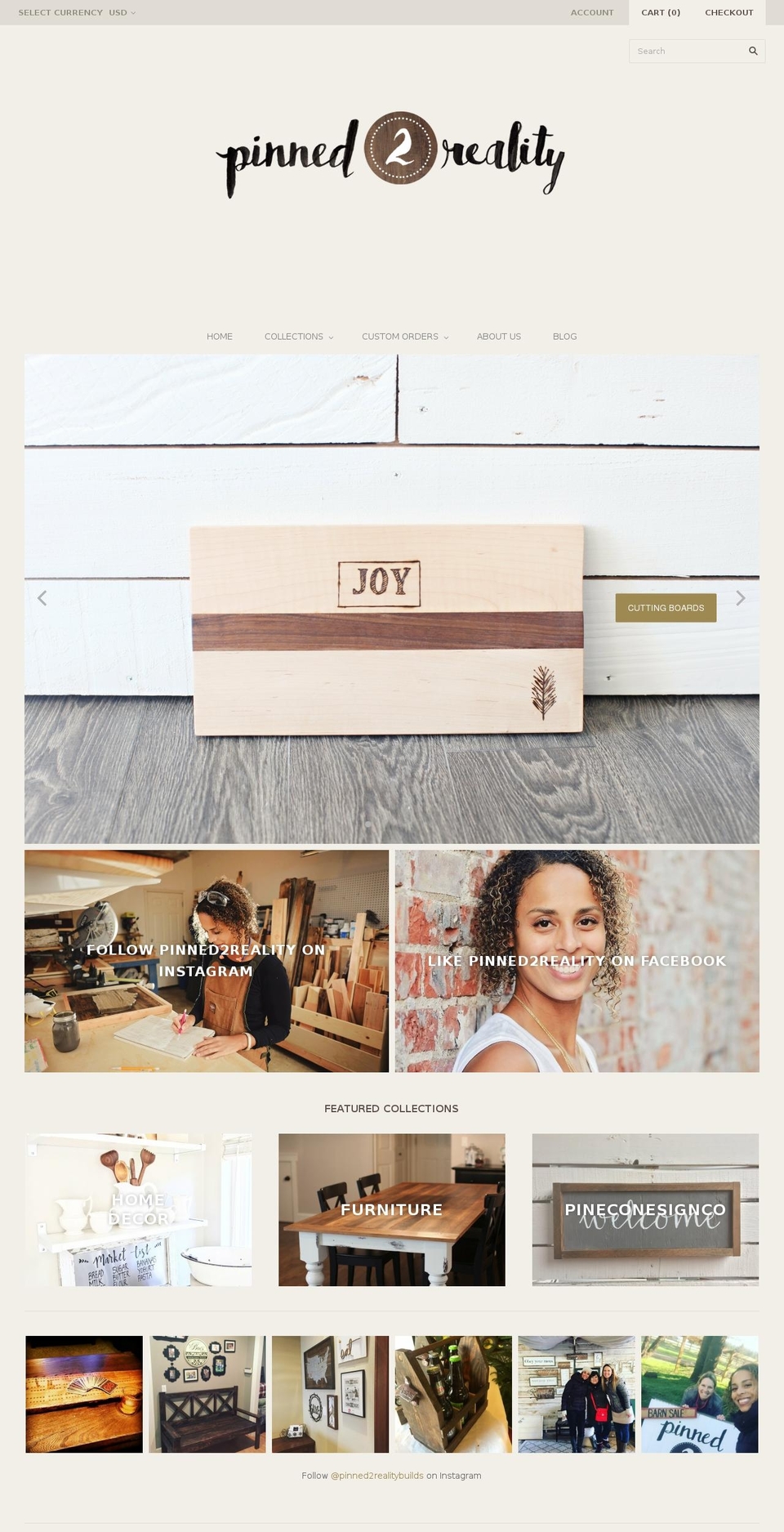 pinned2reality.com — Shopify storefront screenshot
