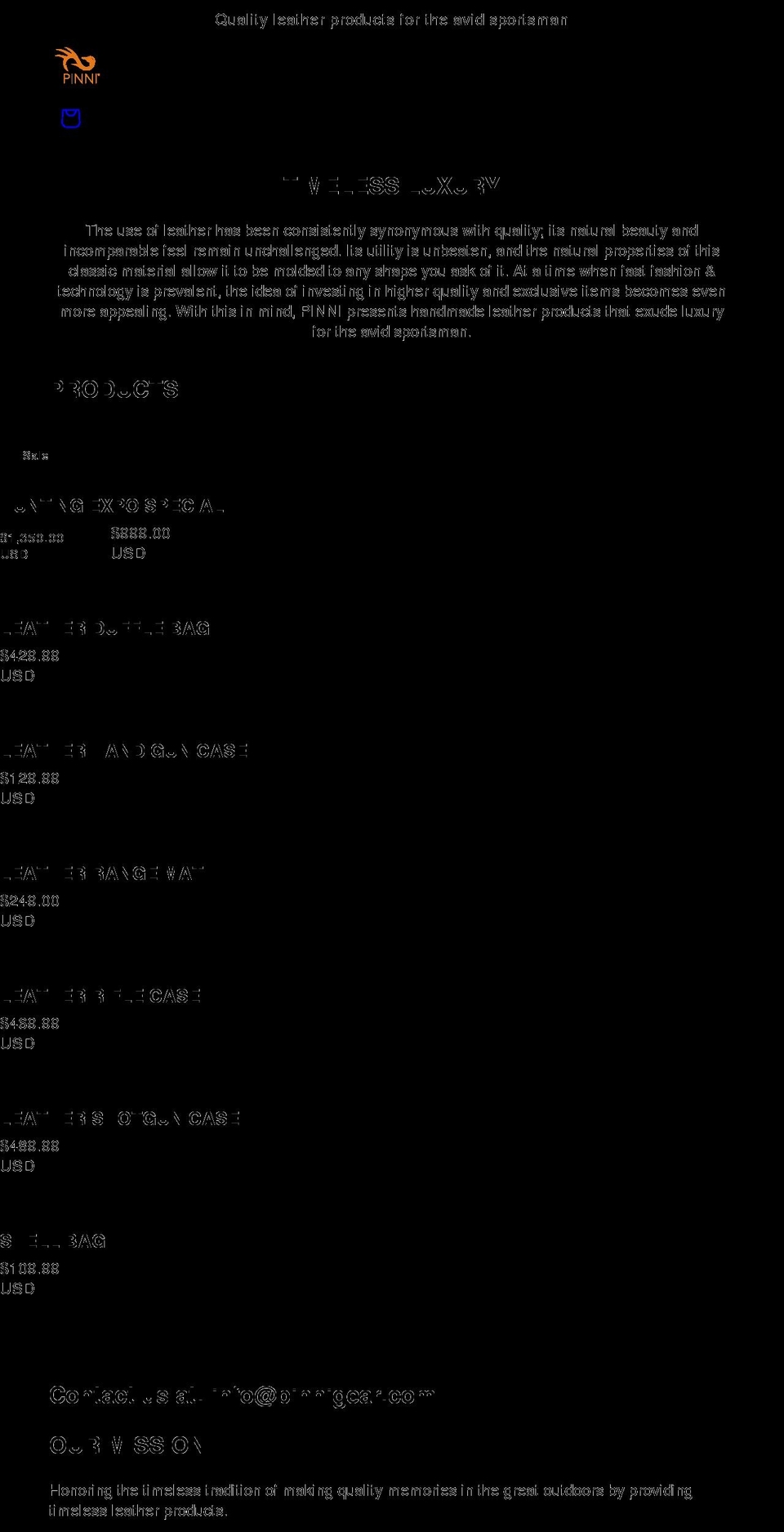 pinnigear.com shopify website screenshot