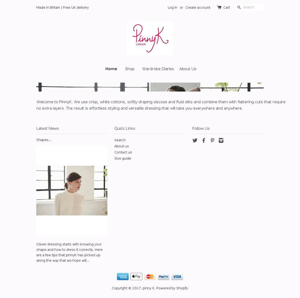 pinnyk.com shopify website screenshot