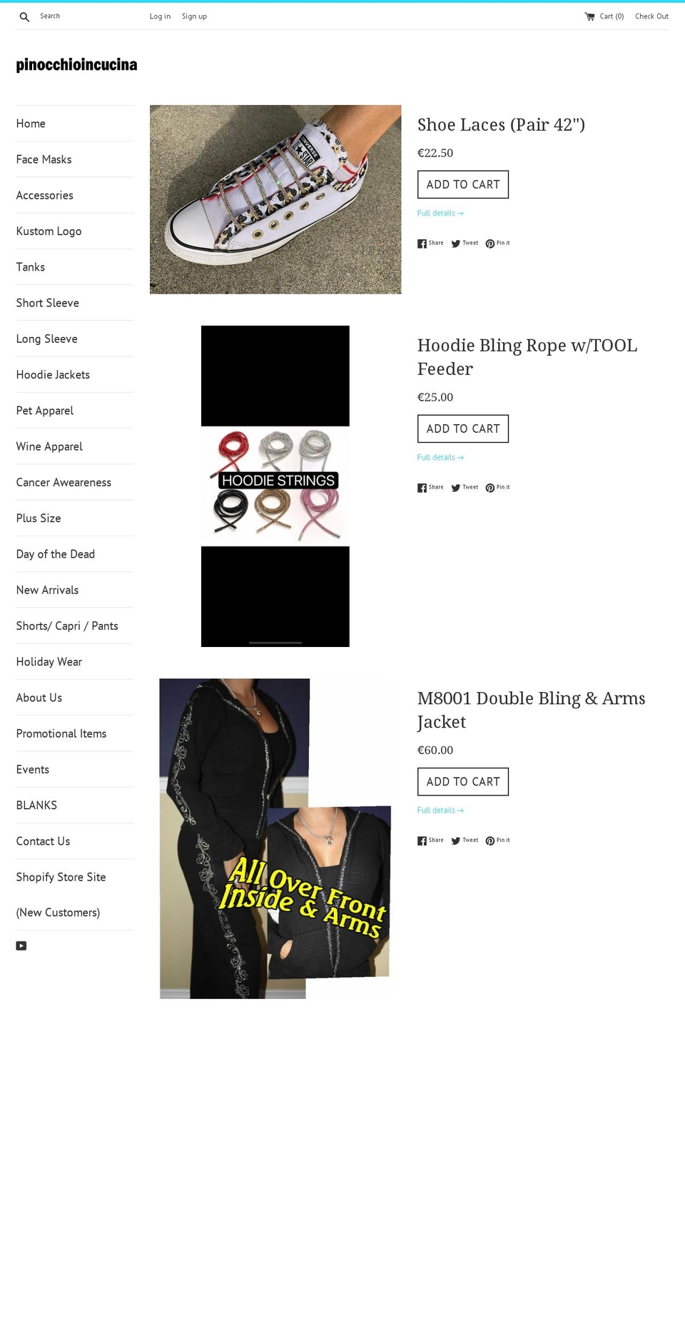 pinocchioincucina.com shopify website screenshot