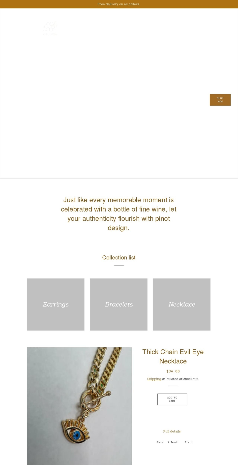 pinotdesign.com shopify website screenshot