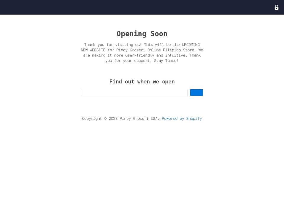 pinoygroseriusa.com shopify website screenshot