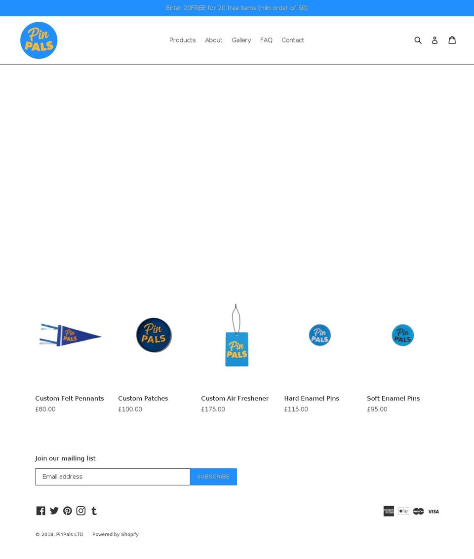 pinpalsltd.co.uk shopify website screenshot