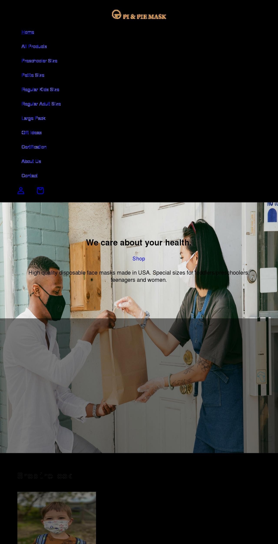pinpiemask.com shopify website screenshot