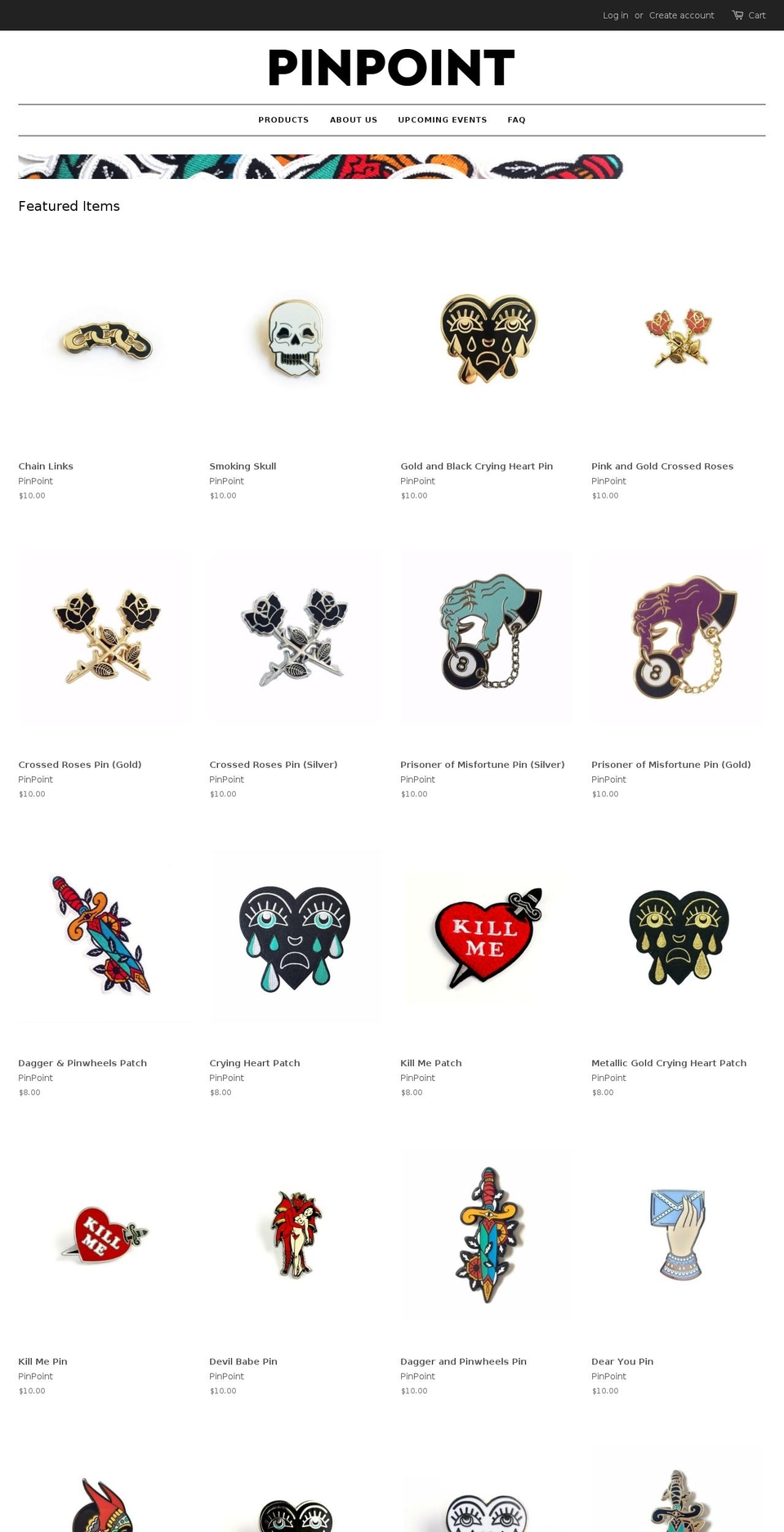 pinpointbk.com shopify website screenshot