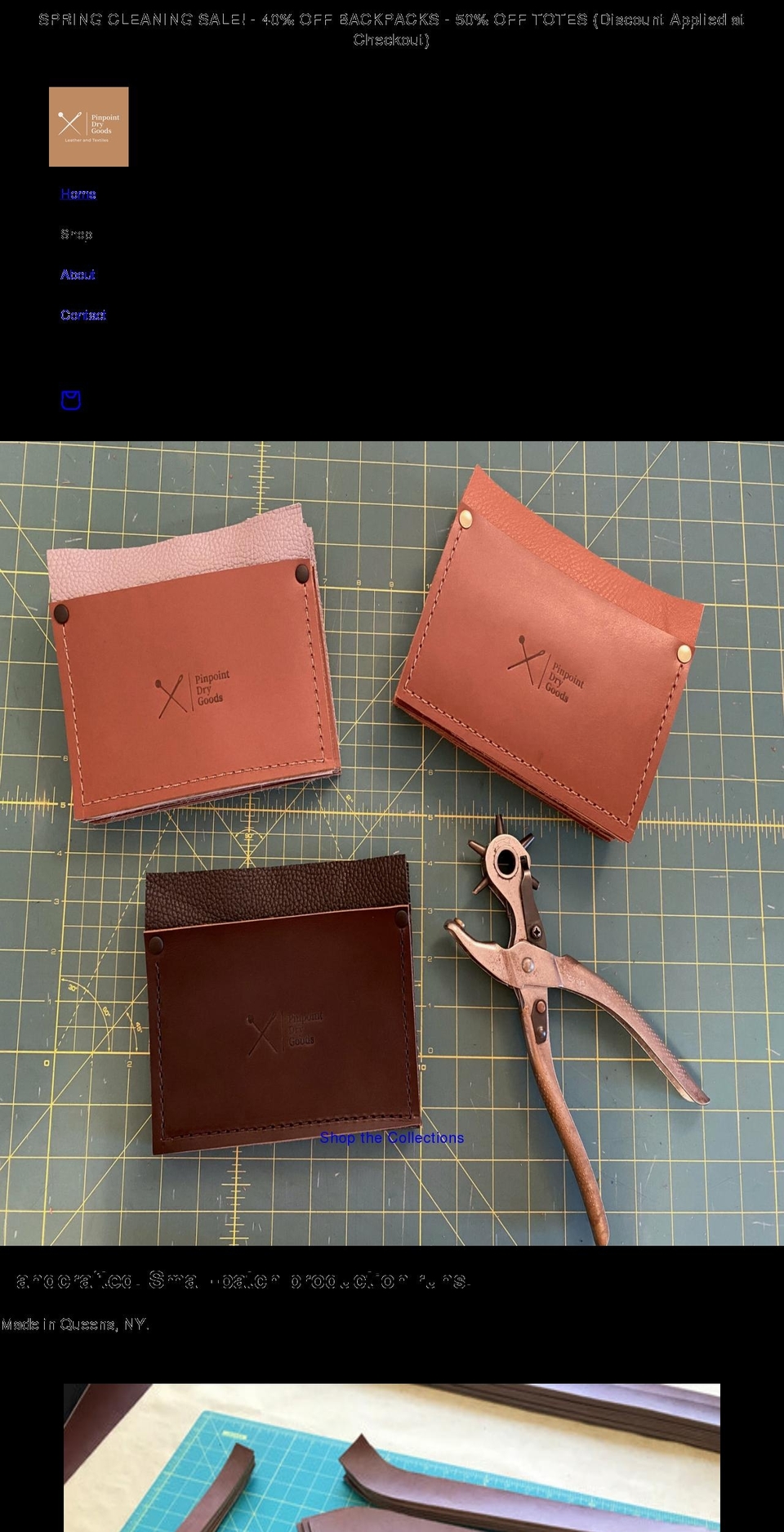 pinpointdrygoods.com shopify website screenshot