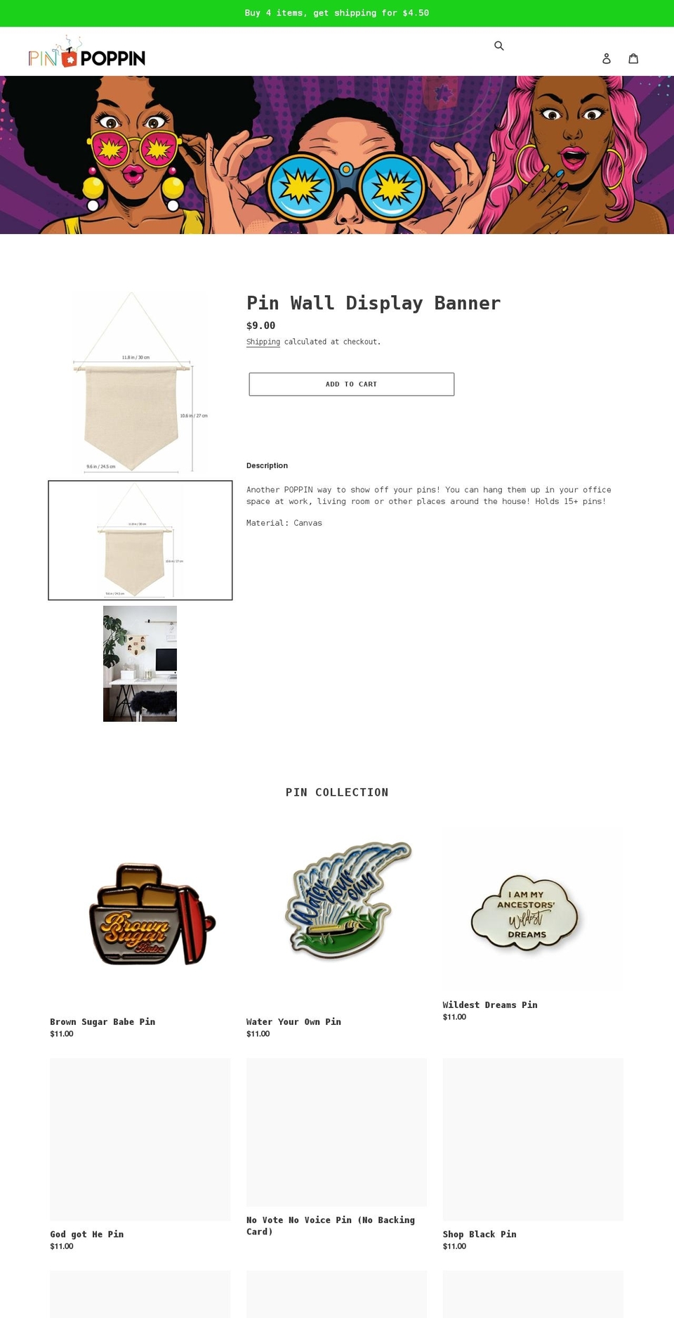 pinpoppin.com shopify website screenshot