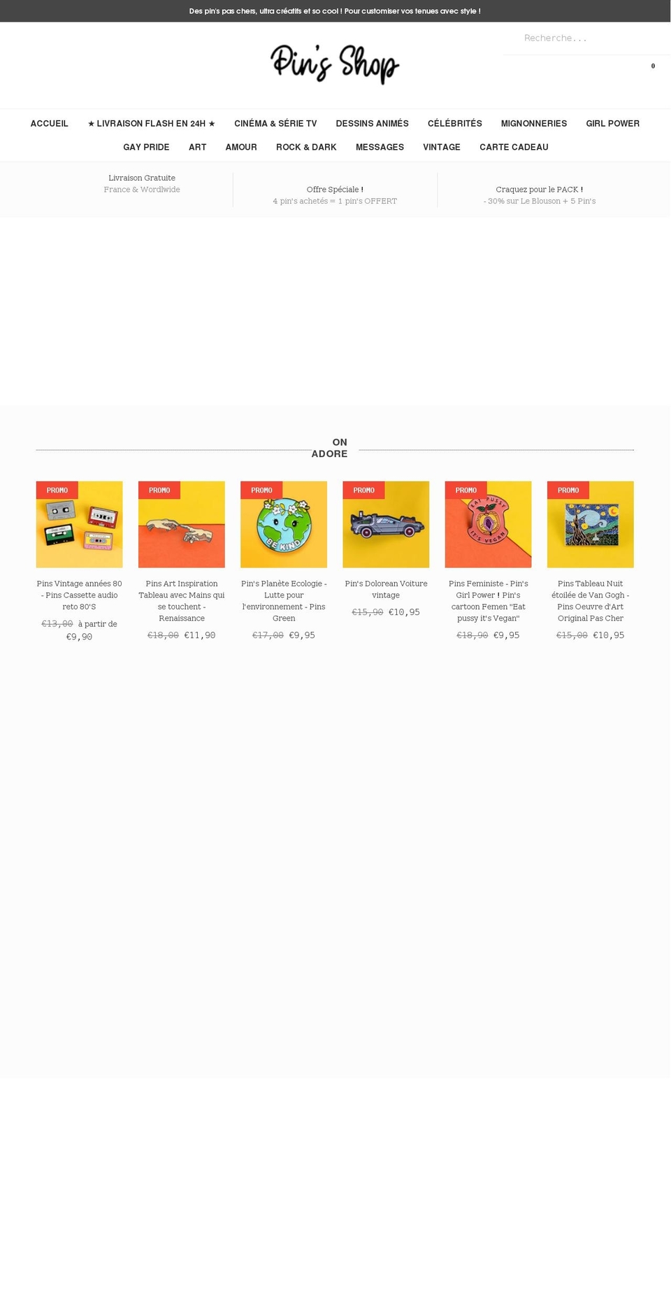 pins-shop.fr shopify website screenshot