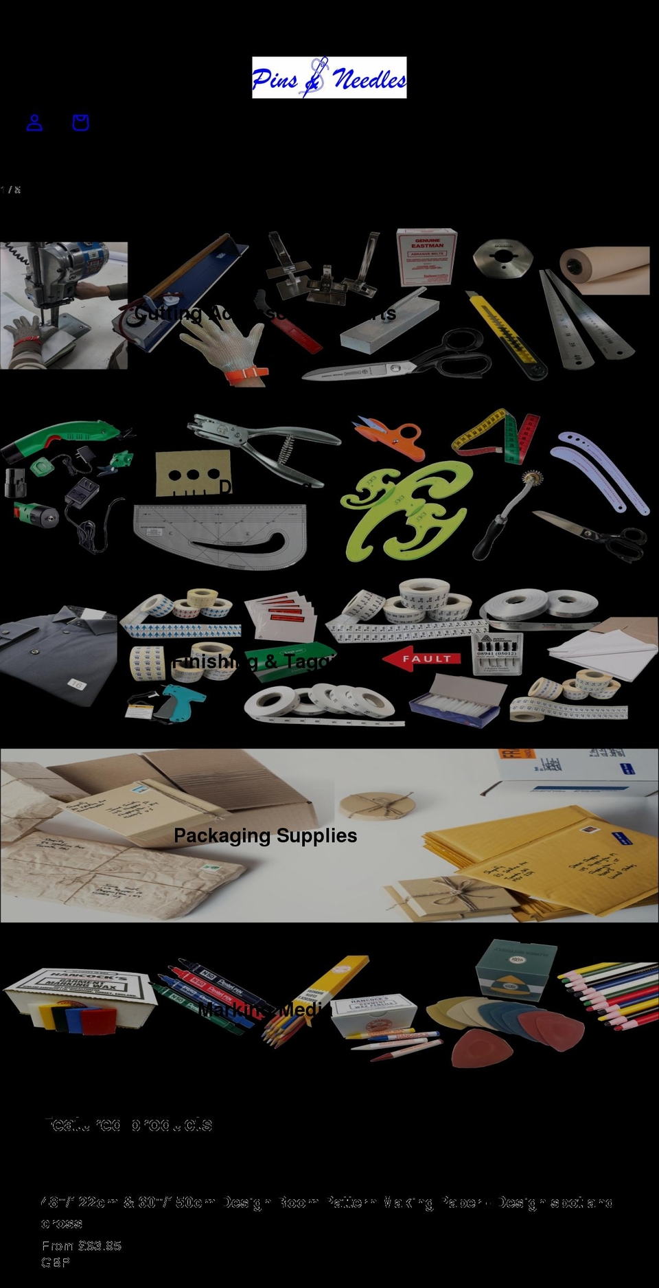 pinsandneedles.org.uk shopify website screenshot