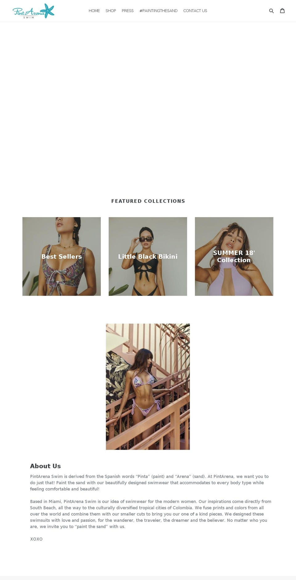 pintarenaswim.com — Shopify storefront screenshot
