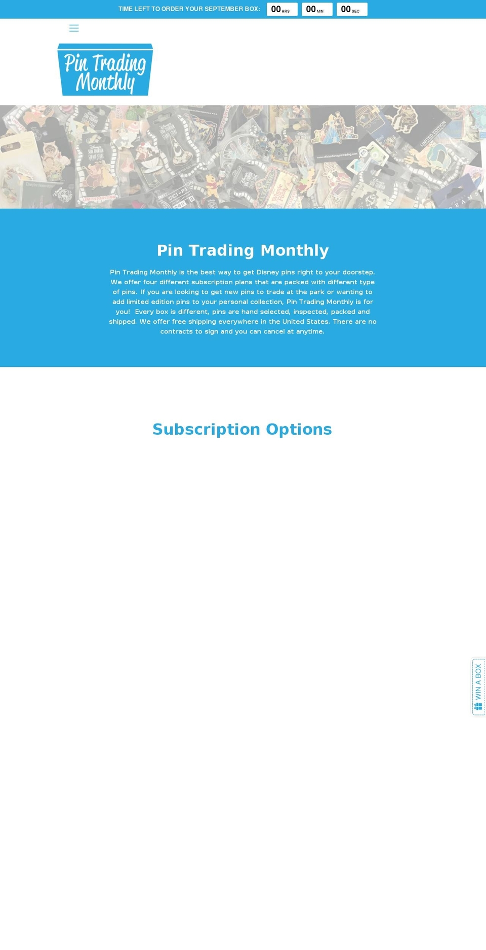 pintradingmonthly.com — Shopify storefront screenshot