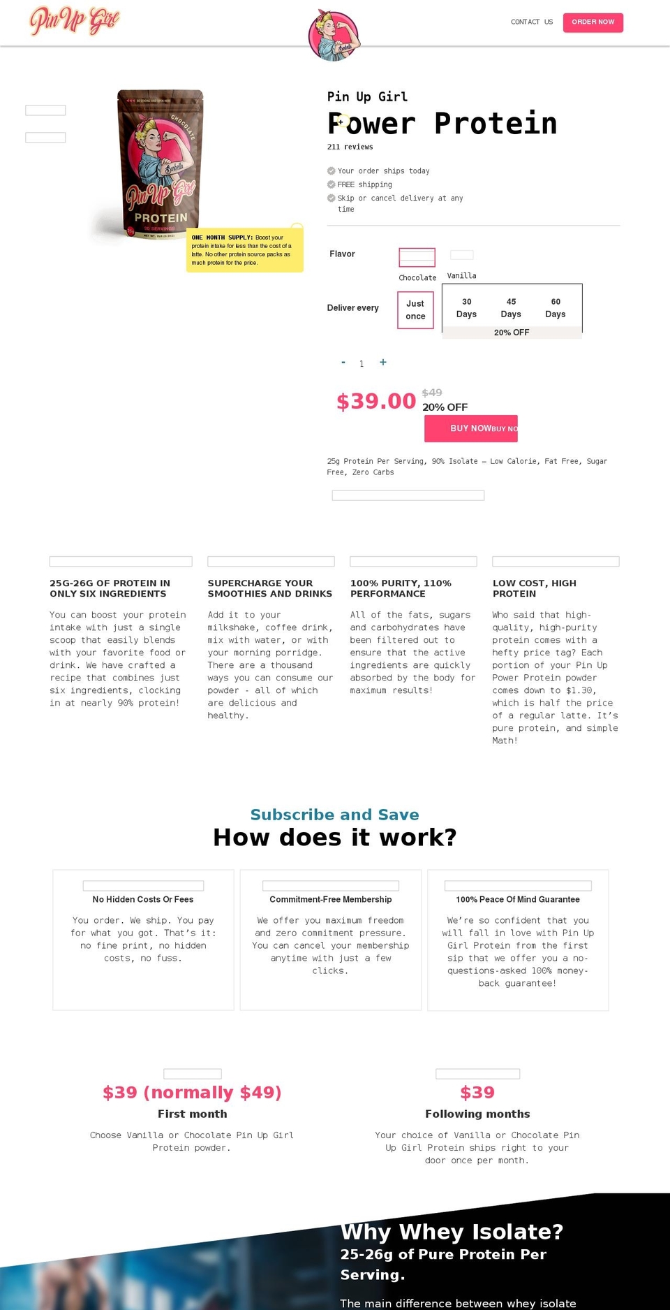 pinupgirlprotein.com — Shopify storefront screenshot