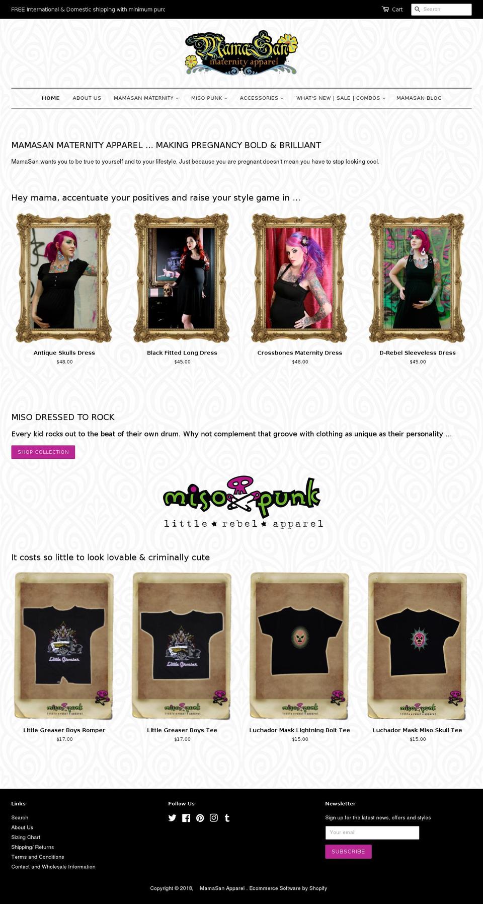 pinupmaternityclothing.com — Shopify storefront screenshot