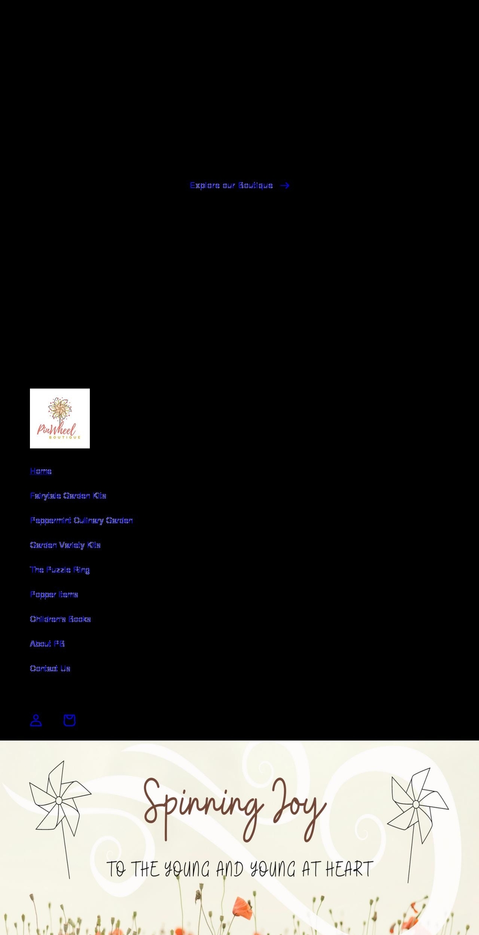pinwheelboutique.com shopify website screenshot