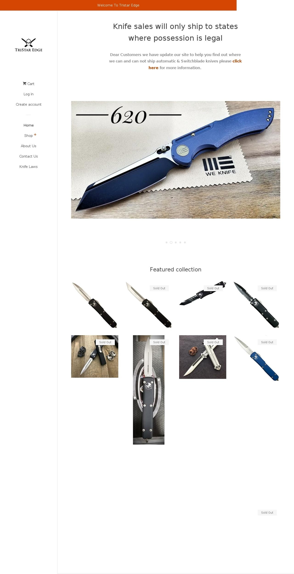 pioneercutlery.com — Shopify storefront screenshot