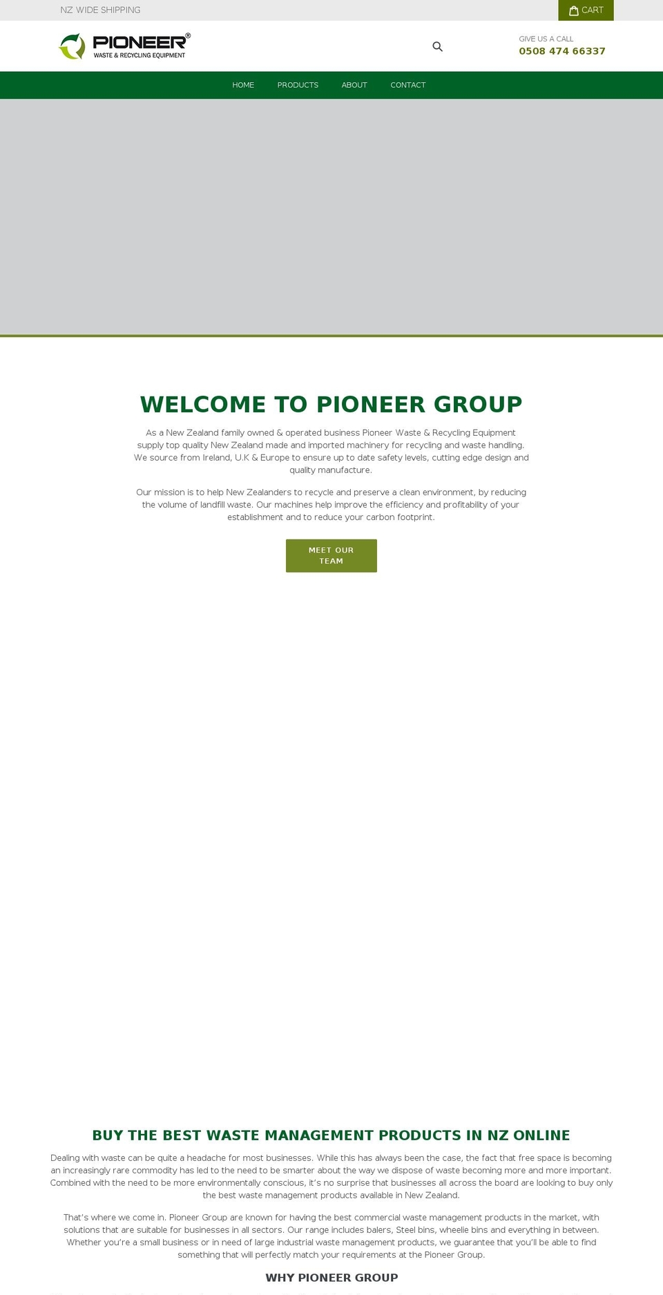 pioneergroup.co.nz shopify website screenshot