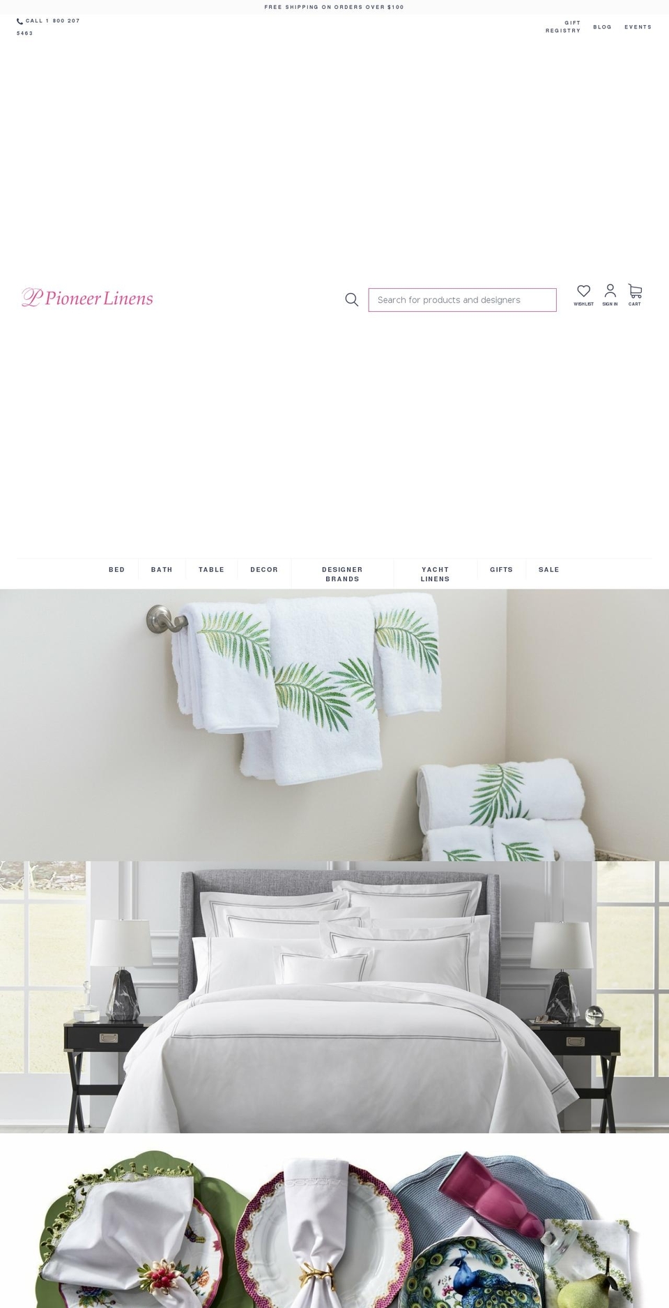 Buko Shopify Theme - Products Consolidation Shopify theme site example pioneeronlinelinens.com