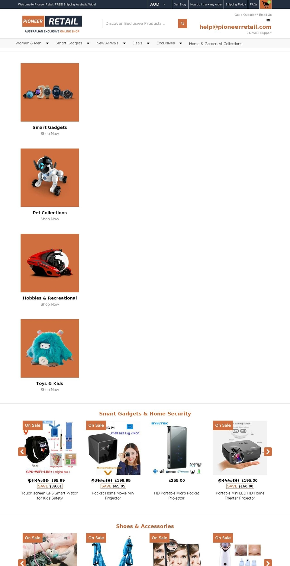 pioneerretail.com shopify website screenshot