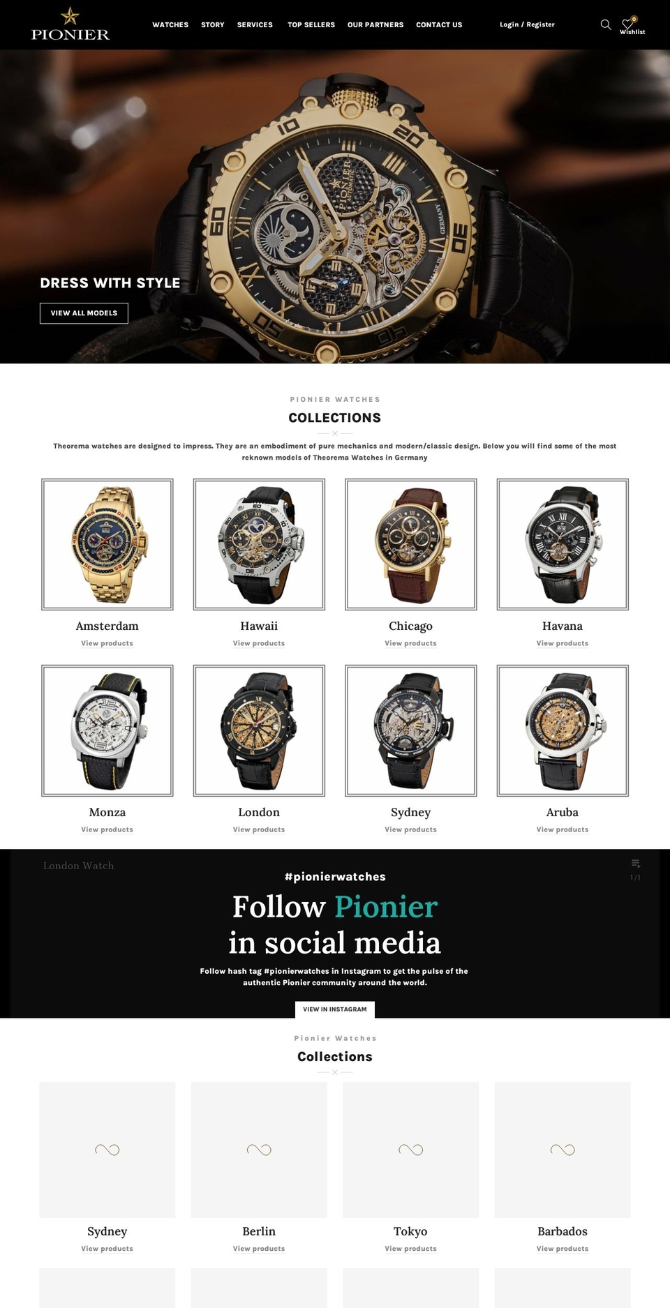basel Shopify theme site example pionierwatches.com