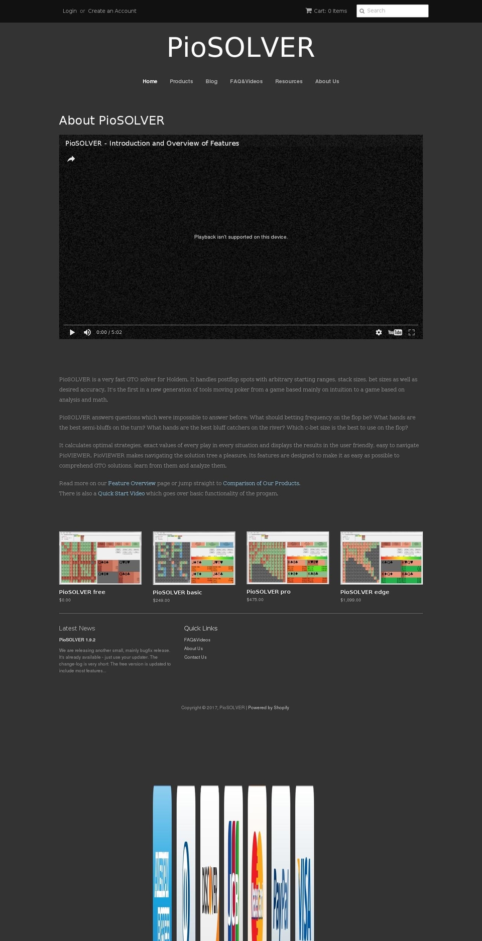 piosolver.com shopify website screenshot