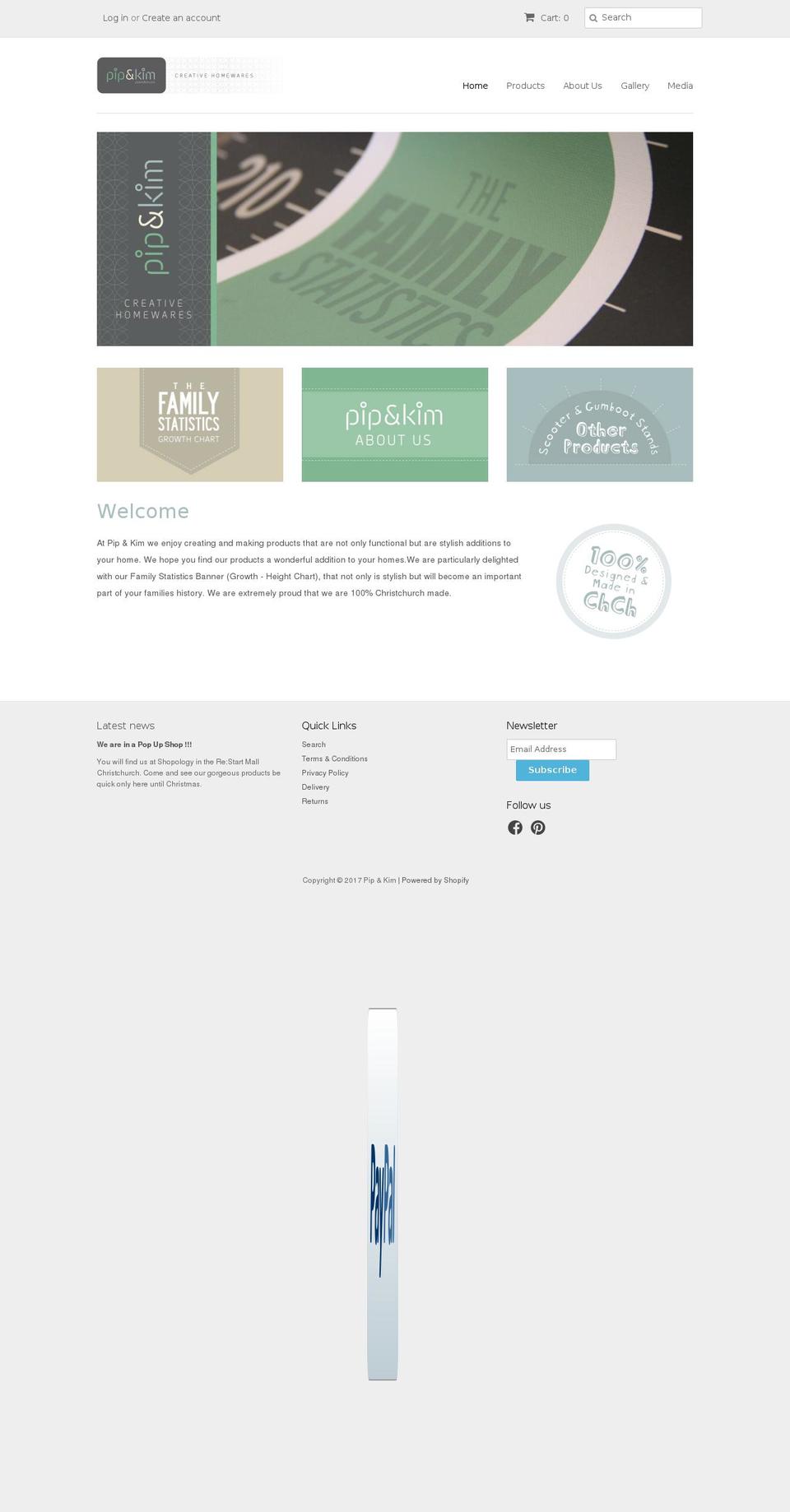 pipandkim.com shopify website screenshot