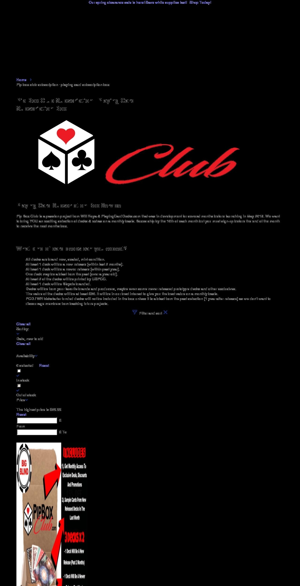 pipboxclub.com — Shopify storefront screenshot