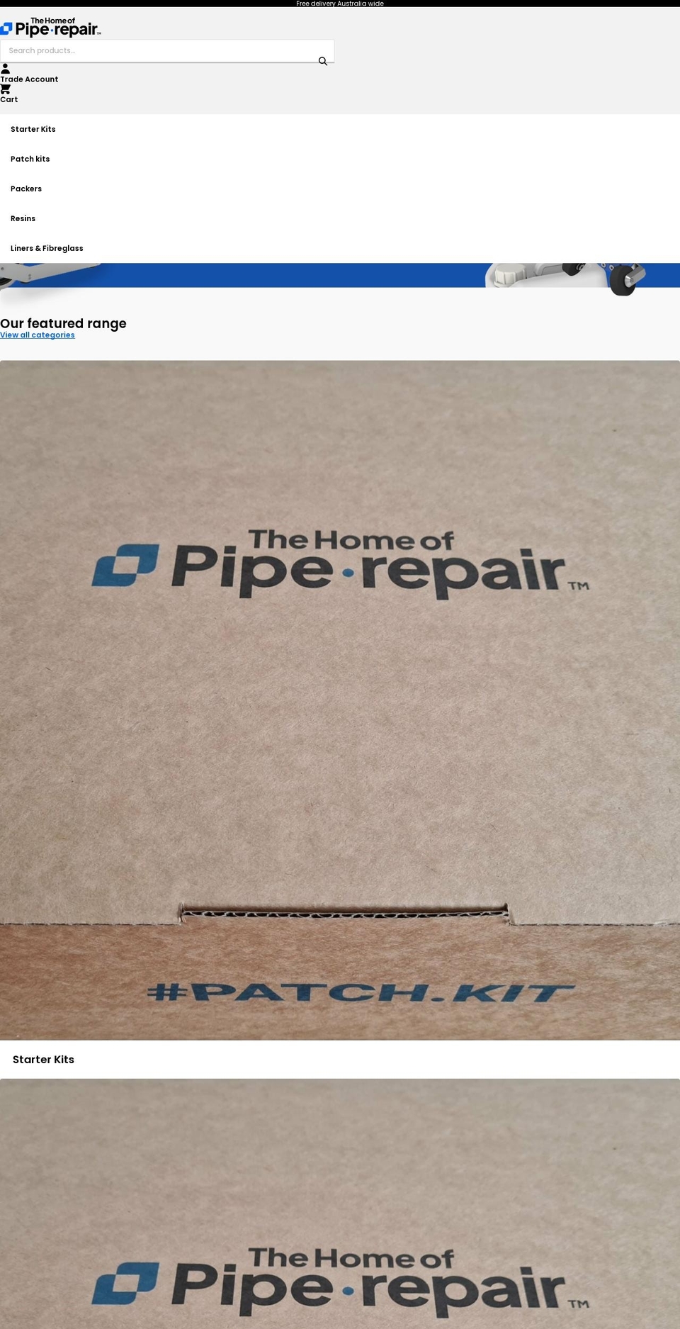 pipe.repair shopify website screenshot