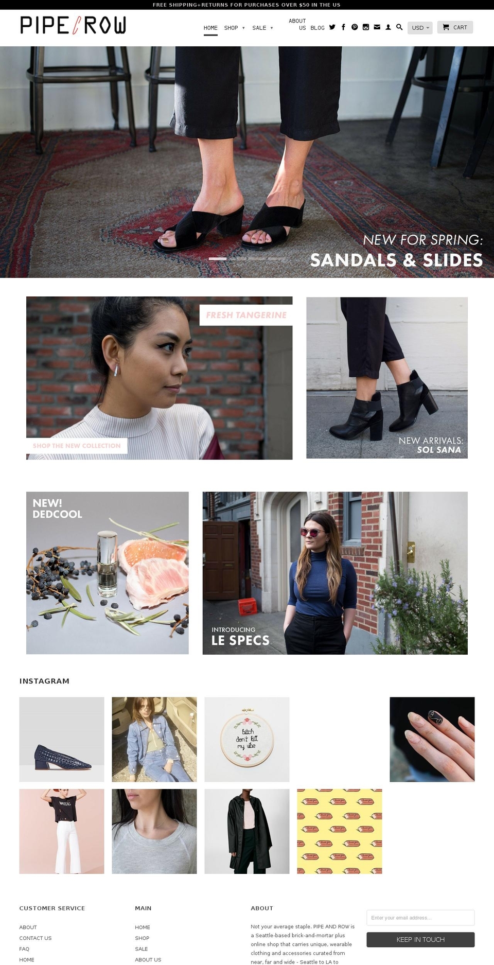 pipeandrow.com shopify website screenshot