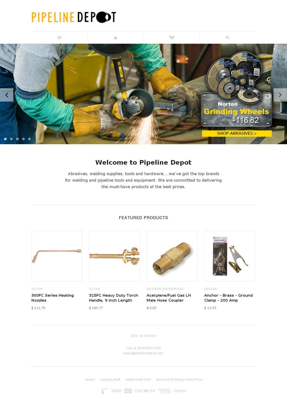 pipelinedepot.com shopify website screenshot