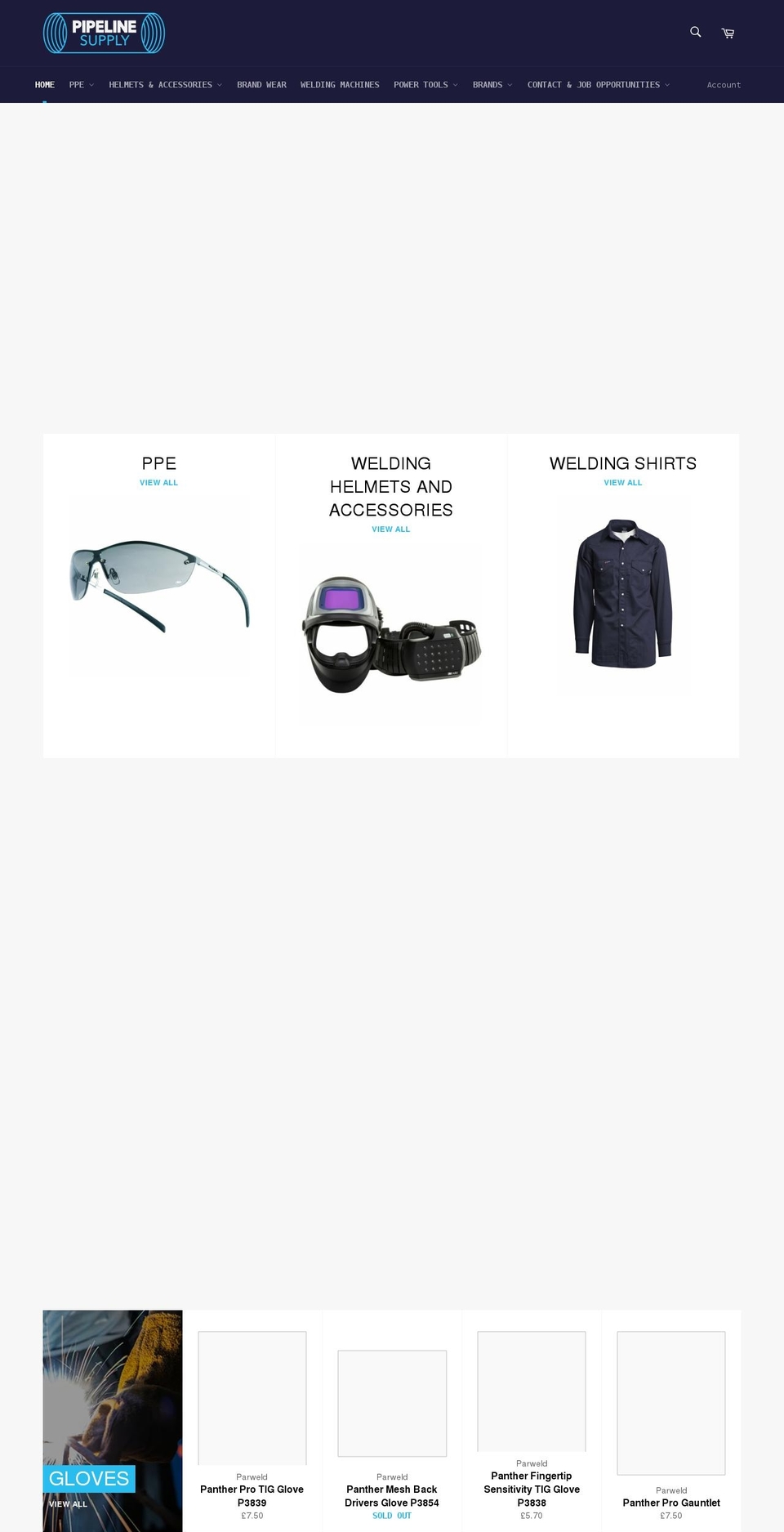 pipelinesupply.co.uk shopify website screenshot