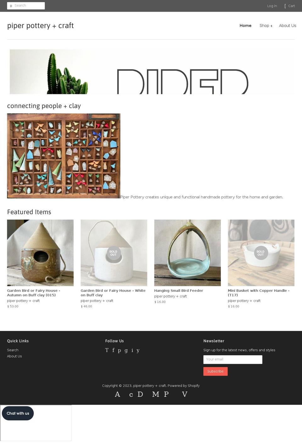 piper-pottery-crafts.myshopify.com shopify website screenshot