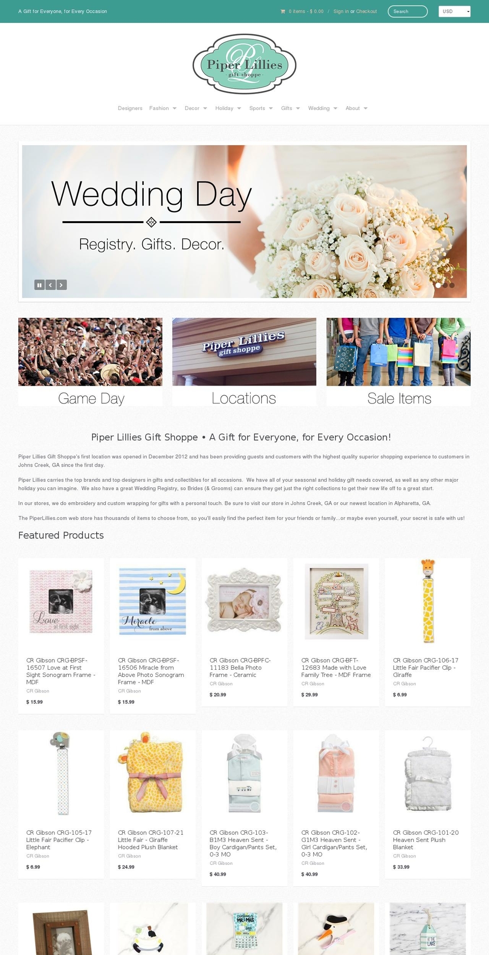 piperlillies.com shopify website screenshot