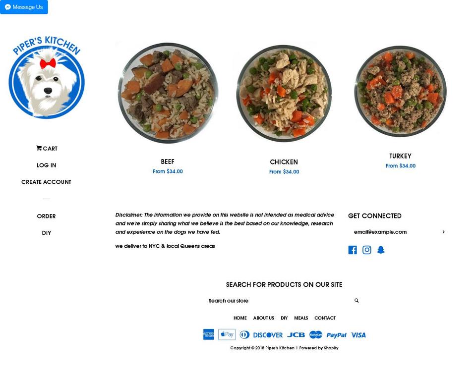 piperskitchen.com — Shopify storefront screenshot
