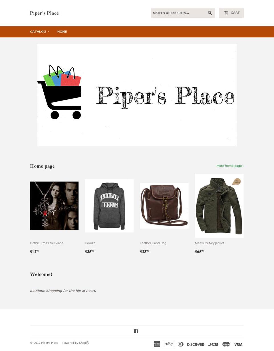 pipersplace.net shopify website screenshot