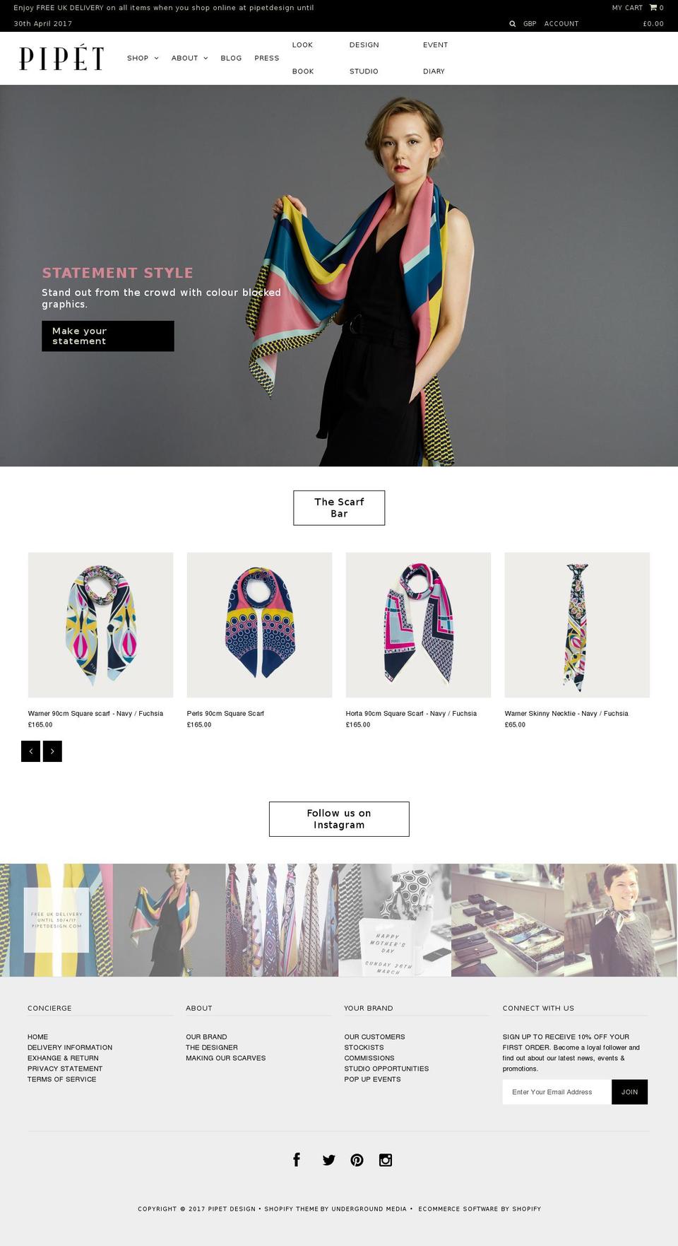 pipetdesign.com shopify website screenshot