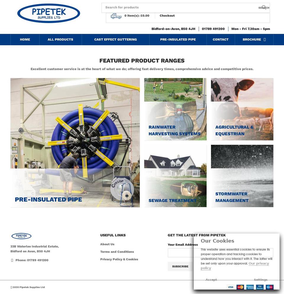 pipetek.co.uk shopify website screenshot