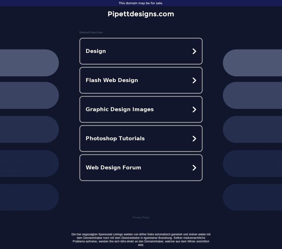 pipettdesigns.com — Shopify storefront screenshot