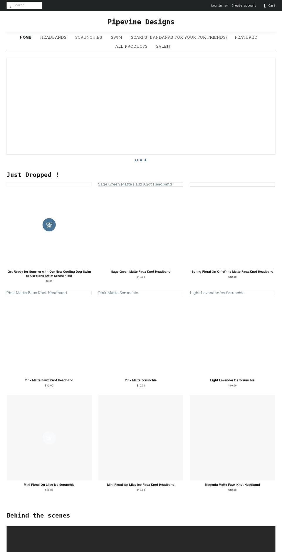 pipevine-designs.com shopify website screenshot