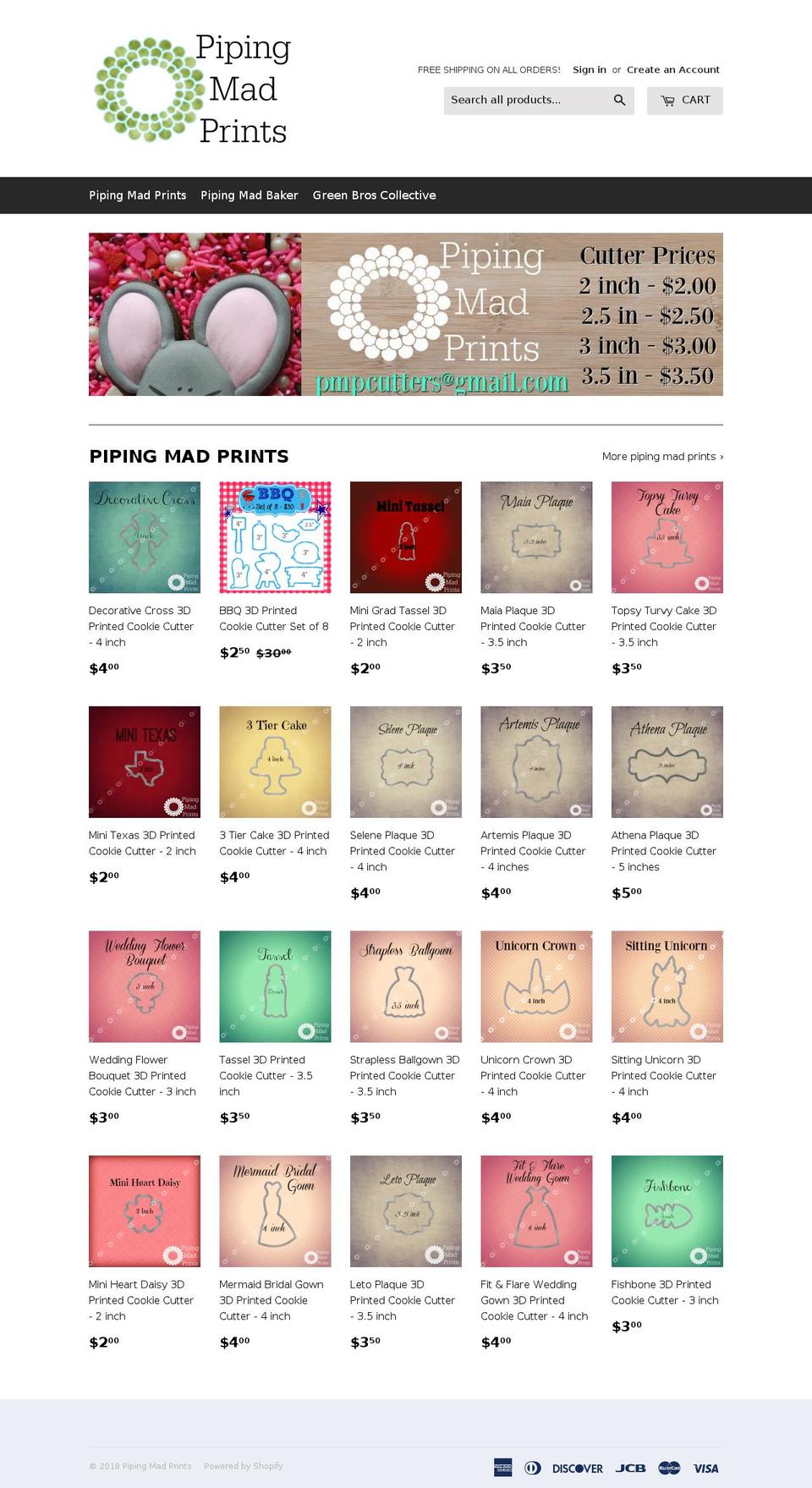 pipingmadprints.com — Shopify storefront screenshot