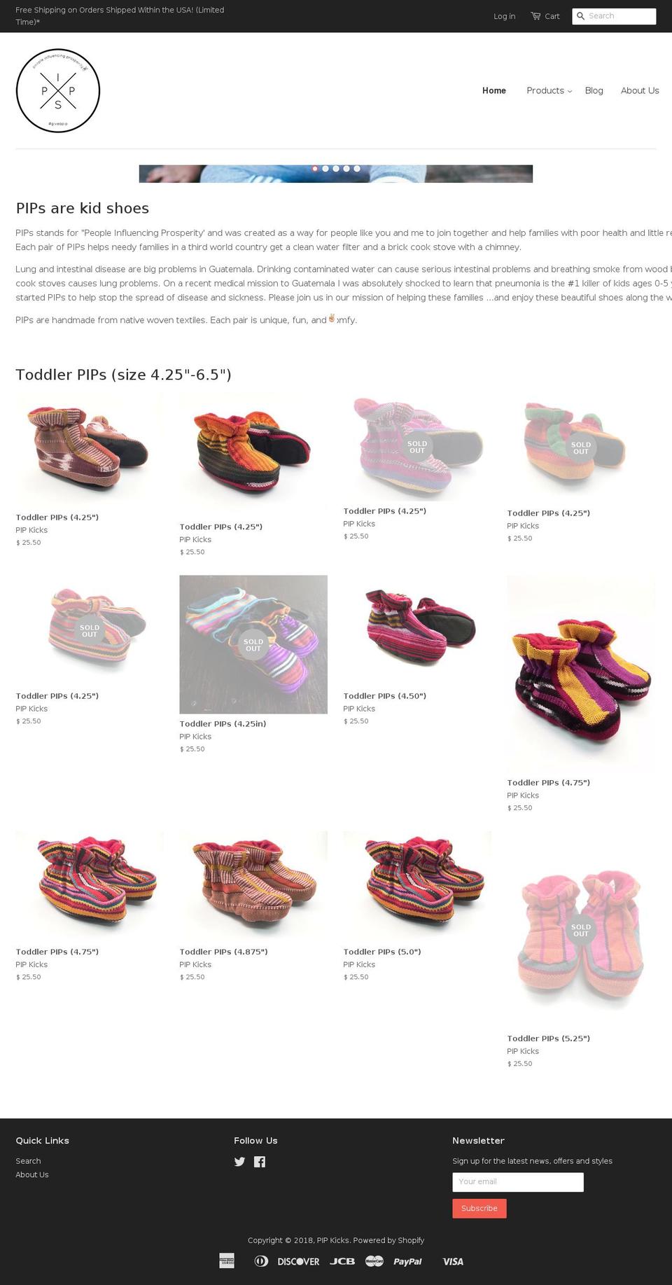 pipkicks.com — Shopify storefront screenshot
