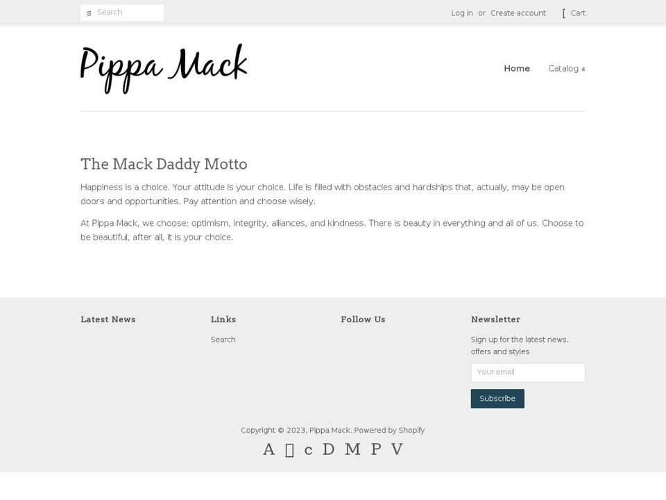 pippamack.com — Shopify storefront screenshot