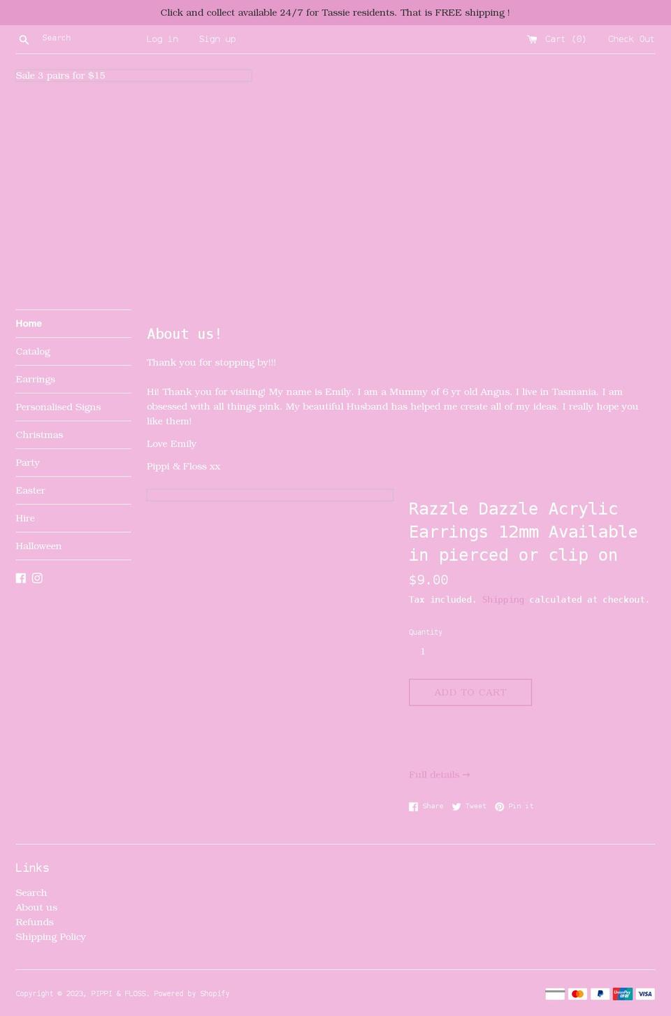 pippifloss.com shopify website screenshot